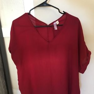 Alya- red satin blouse